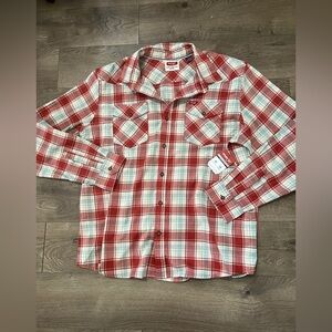 Wrangler Slim Fit Long Sleeve Woven Twill Button Shirt Size XL New